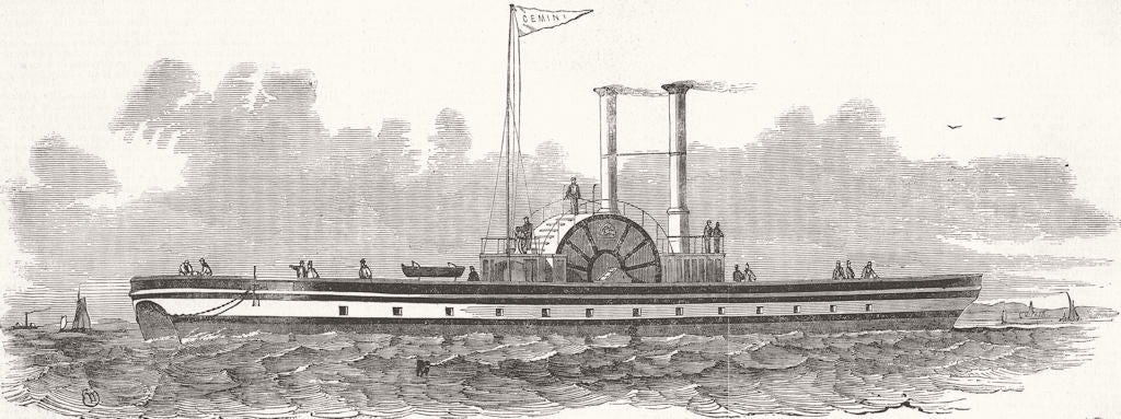 IRELAND. Borrie's patent safety iron twin ship 1850 old antique print picture